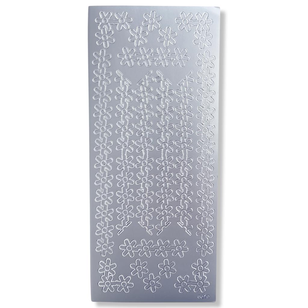 Peel-off Stickervel Zilver Randjes en Hoekjes Peel-off Stickervel Zilver Randjes en Hoekjes