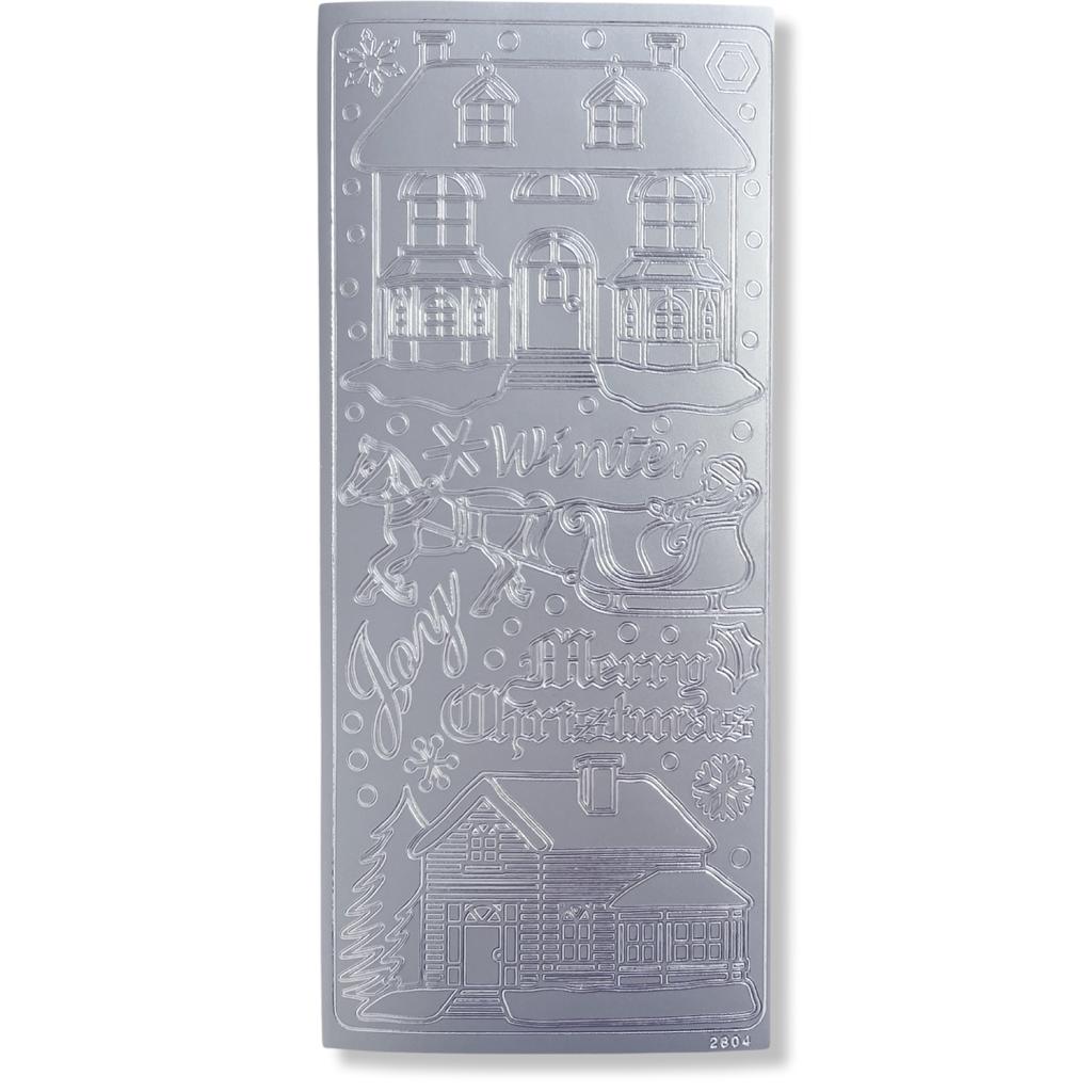 Peel-off Stickervel Zilver Kerst Figuren Peel-off Stickervel Zilver Kerst Figuren