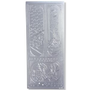 Peel-off Stickervel Zilver Kerstfiguren