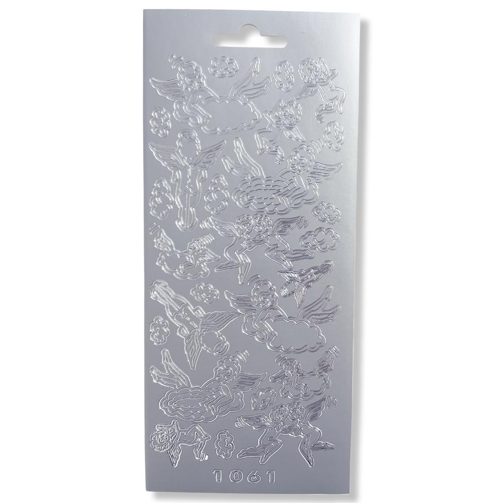 Peel-off Stickervel Zilver Kerstfiguren Peel-off Stickervel Zilver Kerstfiguren