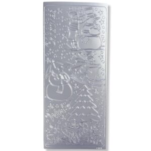 Peel-off Stickervel Zilver Kerstfiguren