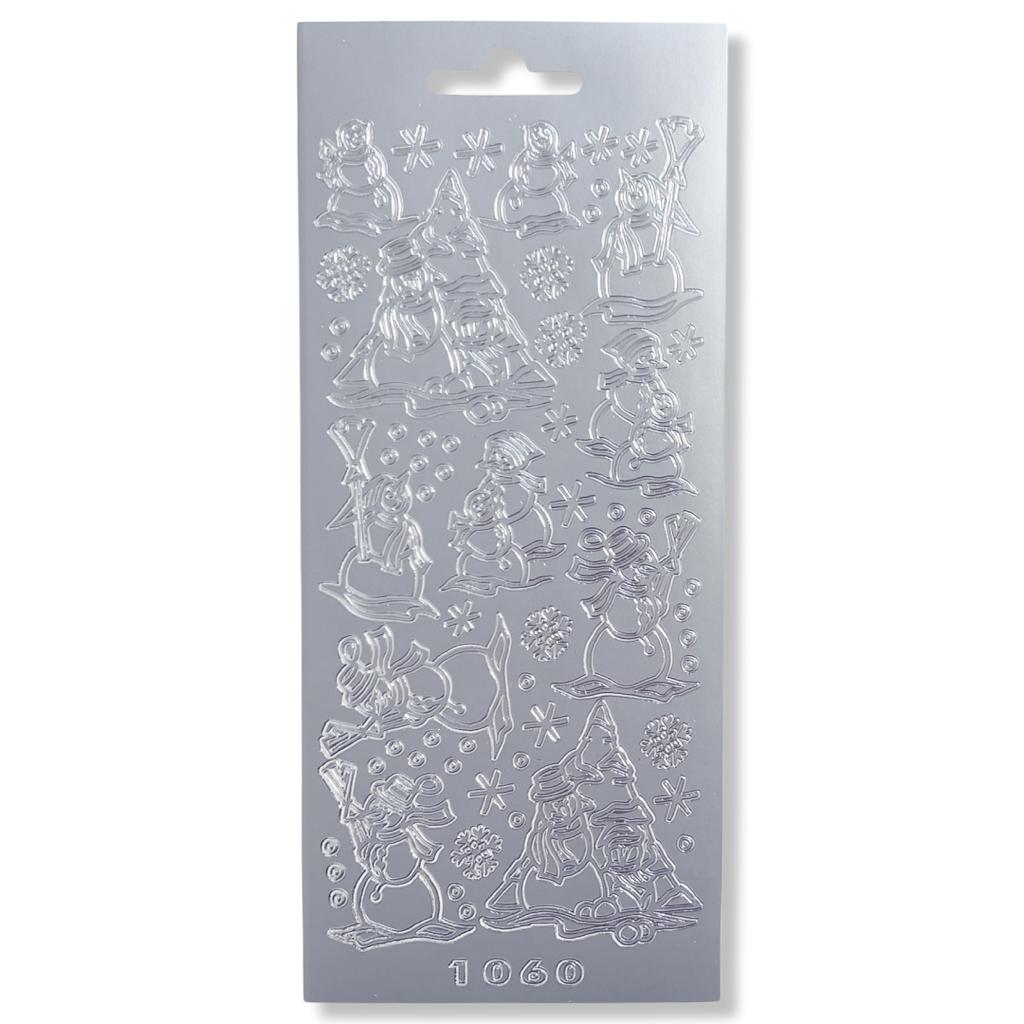 Peel-off Stickervel Zilver Kerstfiguren Peel-off Stickervel Zilver Kerstfiguren