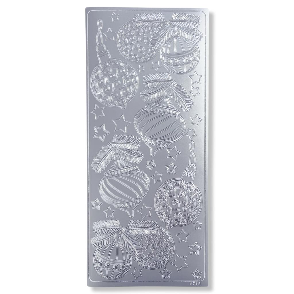 Peel-off Stickervel Zilver Kerstballen Peel-off Stickervel Zilver Kerstballen