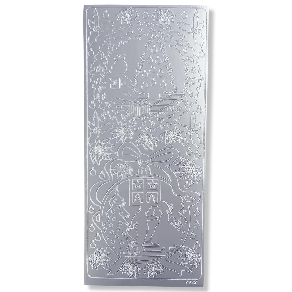 Peel-off Stickervel Zilver KerstPeel-off Stickervel Zilver Kerst Peel-off Stickervel Zilver Kerst