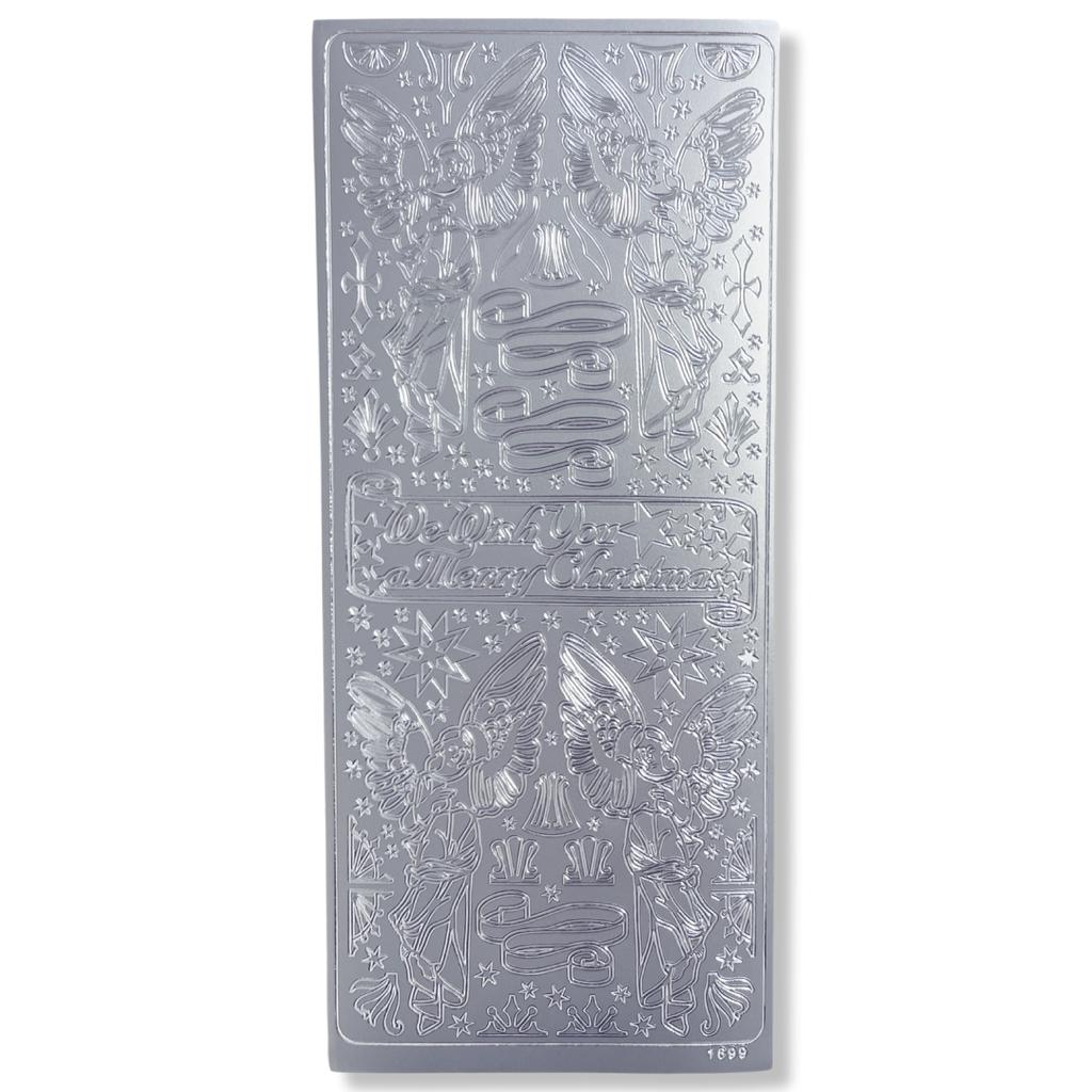 Peel-off Stickervel Zilver Kerstengelen Peel-off Stickervel Zilver Kerstengelen