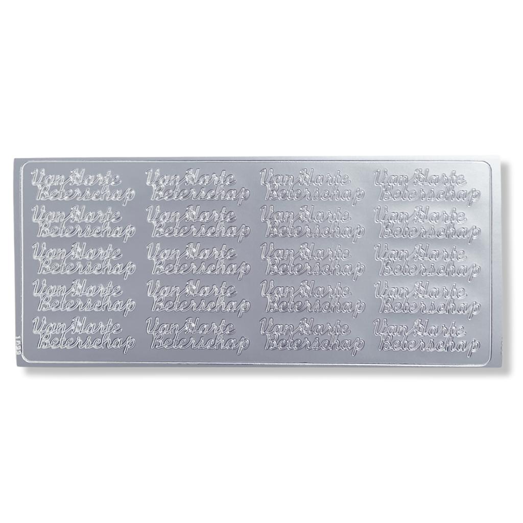 Peel-off Stickervel Zilver Van Harte Beterschap Peel-off Stickervel Zilver Van Harte Beterschap