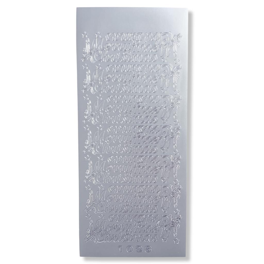 Peel-off Stickervel Zilver Merry Christmas Peel-off Stickervel Zilver Merry Christmas