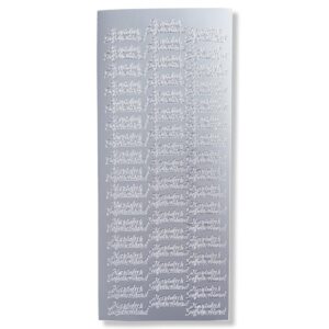 Peel-off Stickervel Zilver Hartelijk Gefeliciteerd