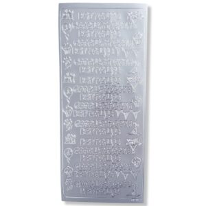 Peel-off Stickervel Zilver Hartelijk Gefeliciteerd