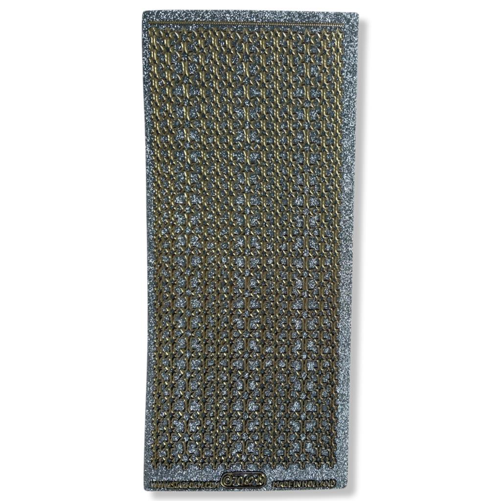 Peel-off Stickervel Zilver Randjes Sterretjes Peel-off Stickervel Zilver Randjes Sterretjes