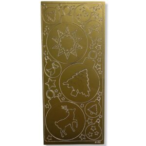 Peel-off stickervel Goud Kerstfiguren