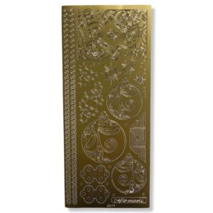 Peel-off stickervel Goud Kerstballen