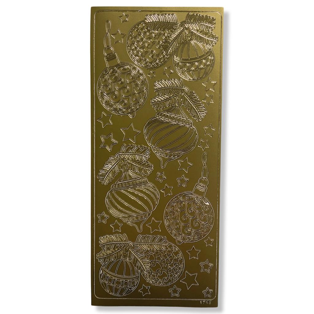 Peel-off stickervel Goud Kerstballen Peel-off stickervel Goud Kerstballen