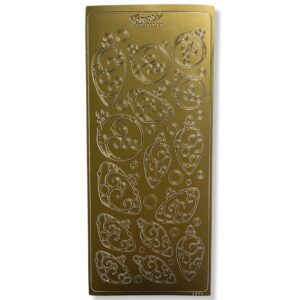 Peel-off stickervel Goud Kerstballen