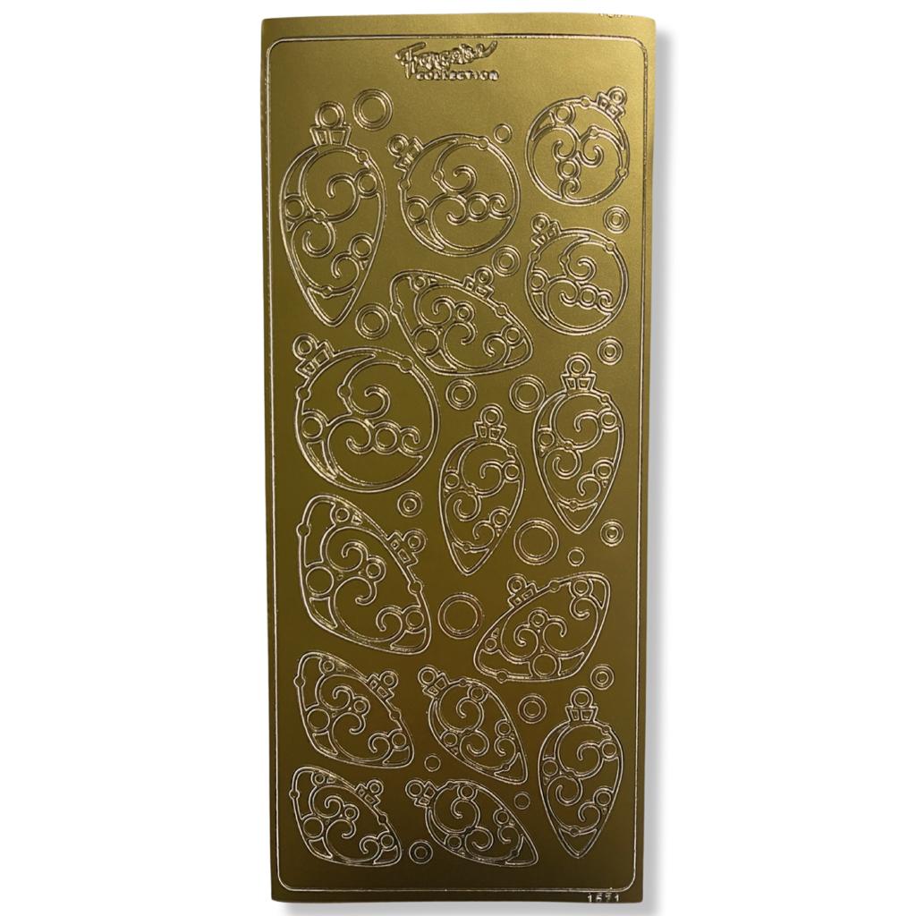 Peel-off stickervel Goud Kerstballen Peel-off stickervel Goud Kerstballen