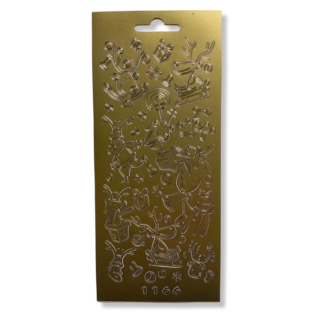 Peel-off stickervel Goud Kerstfiguren Peel-off stickervel Goud Kerstfiguren