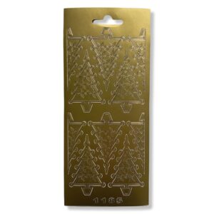 Peel-off stickervel Goud Kerstbomen