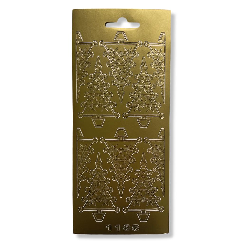 Peel-off stickervel Goud Kerstbomen Peel-off stickervel Goud Kerstbomen