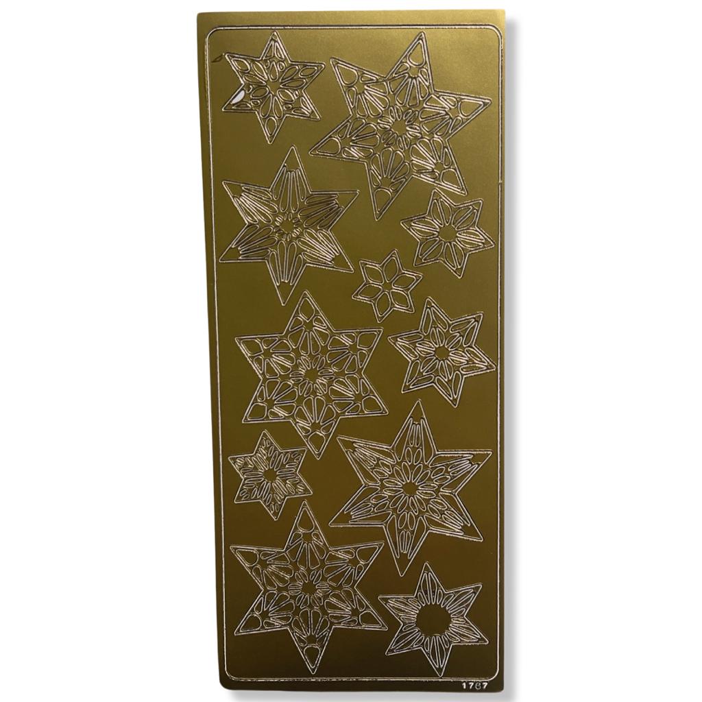 Peel-off stickervel Goud Kerststerren Peel-off stickervel Goud Kerststerren