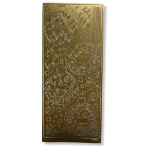 Peel-off stickervel Goud Kerstballen