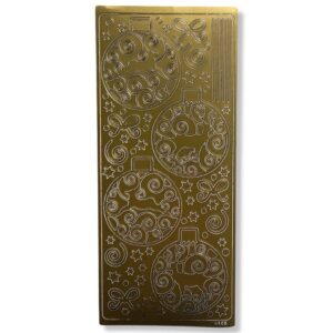Peel-off stickervel Goud Kerstballen