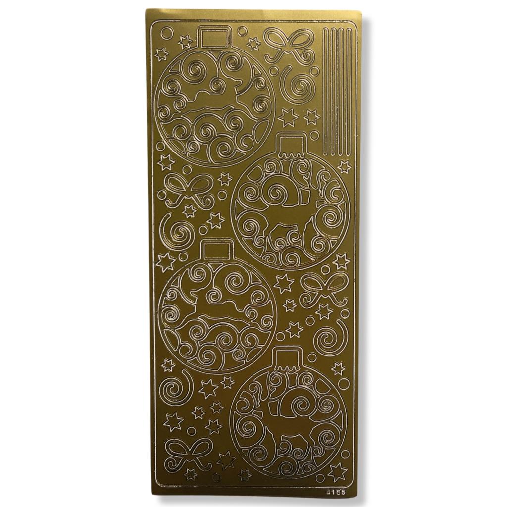Peel-off stickervel Goud Kerstballen Peel-off stickervel Goud Kerstballen