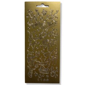 Peel-off stickervel Goud Kerstfiguren