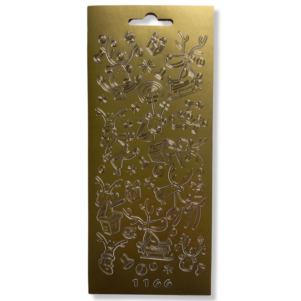 Peel-off stickervel Goud Kerstfiguren Peel-off stickervel Goud Kerstfiguren