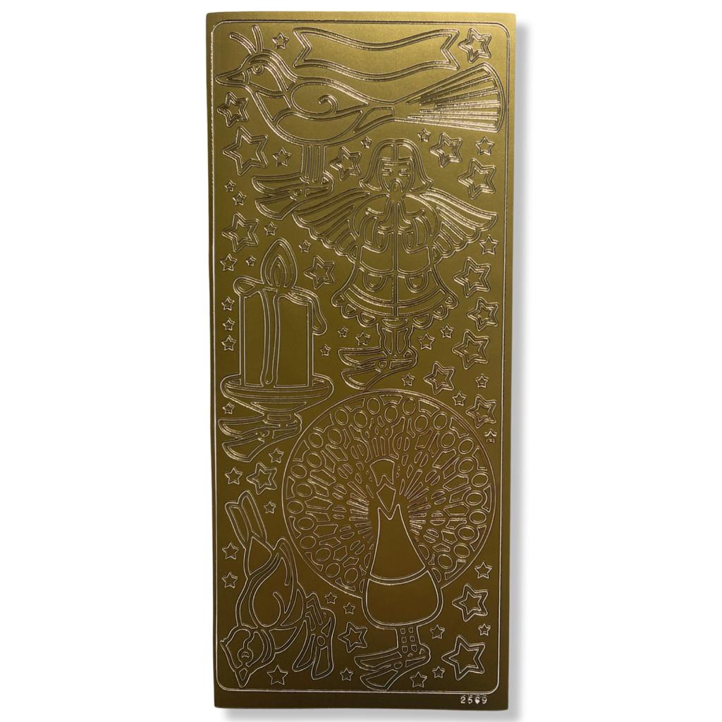 Peel-off stickervel Goud Kerstfiguren Peel-off stickervel Goud Kerstfiguren