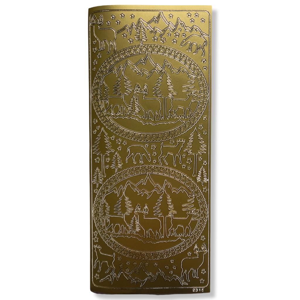Peel-off stickervel Goud Kerstfiguren Peel-off stickervel Goud Kerstfiguren