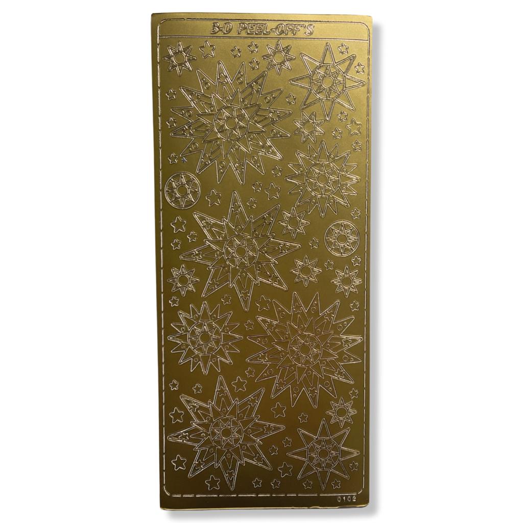 Peel-off stickervel Goud Kerststerren Peel-off stickervel Goud Kerststerren