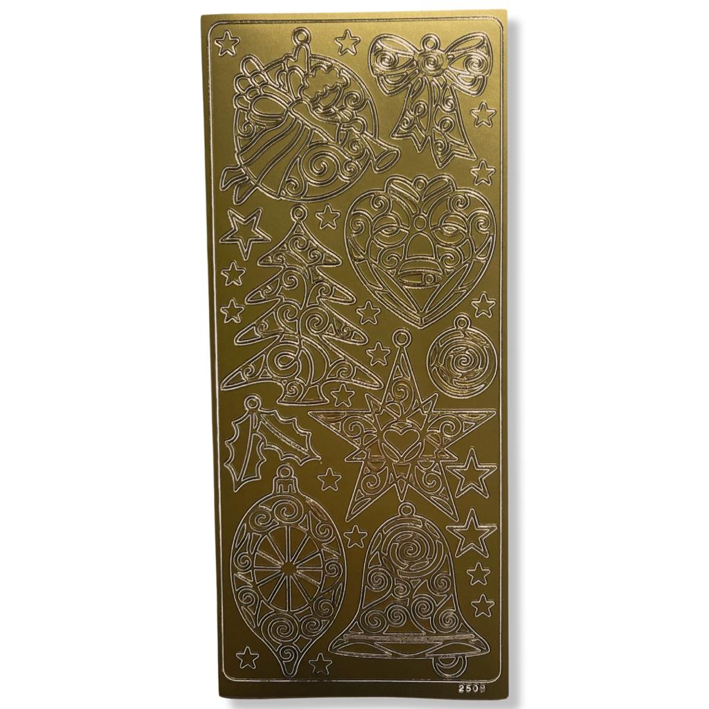 Peel-off stickervel Goud Kerstballen Peel-off stickervel Goud Kerstballen