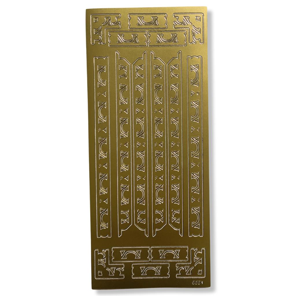 Peel-off stickervel Goud Randjes Peel-off stickervel Goud Randjes