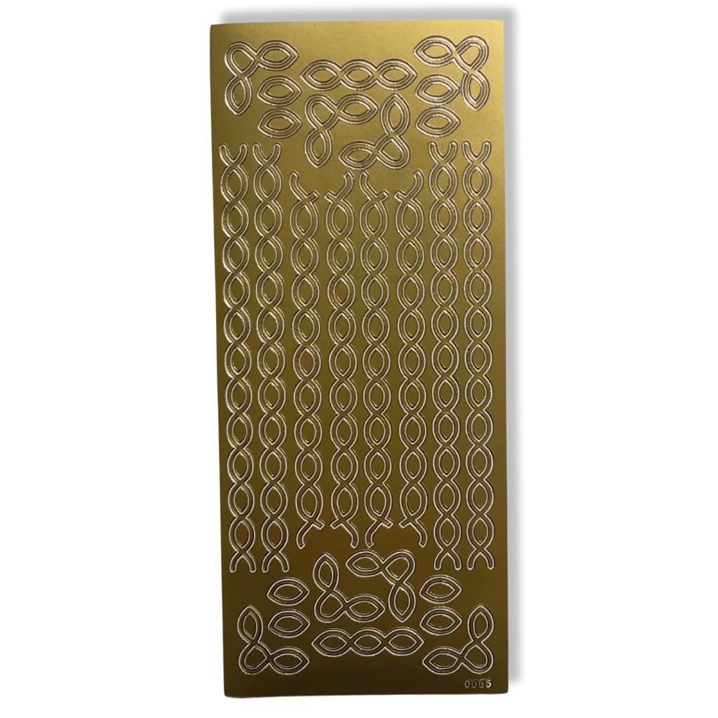 Peel-off stickervel Goud Randjes Peel-off stickervel Goud Randjes
