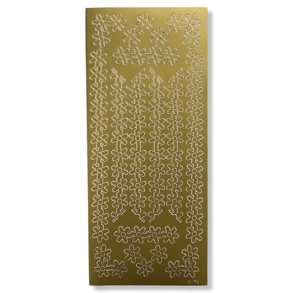 Peel-off stickervel Goud Randjes Peel-off stickervel Goud Randjes