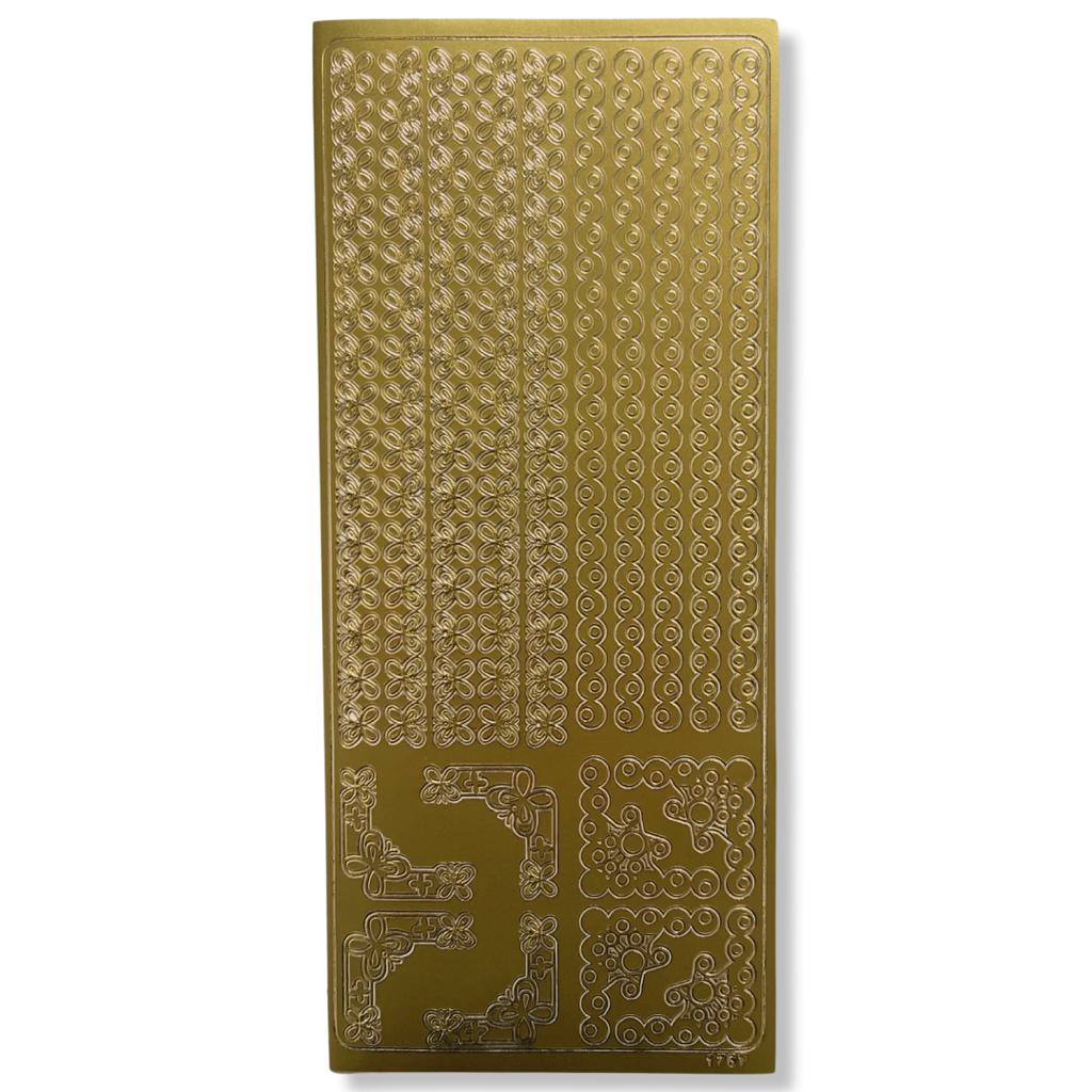 Peel-off stickervel Goud Randjes Peel-off stickervel Goud Randjes