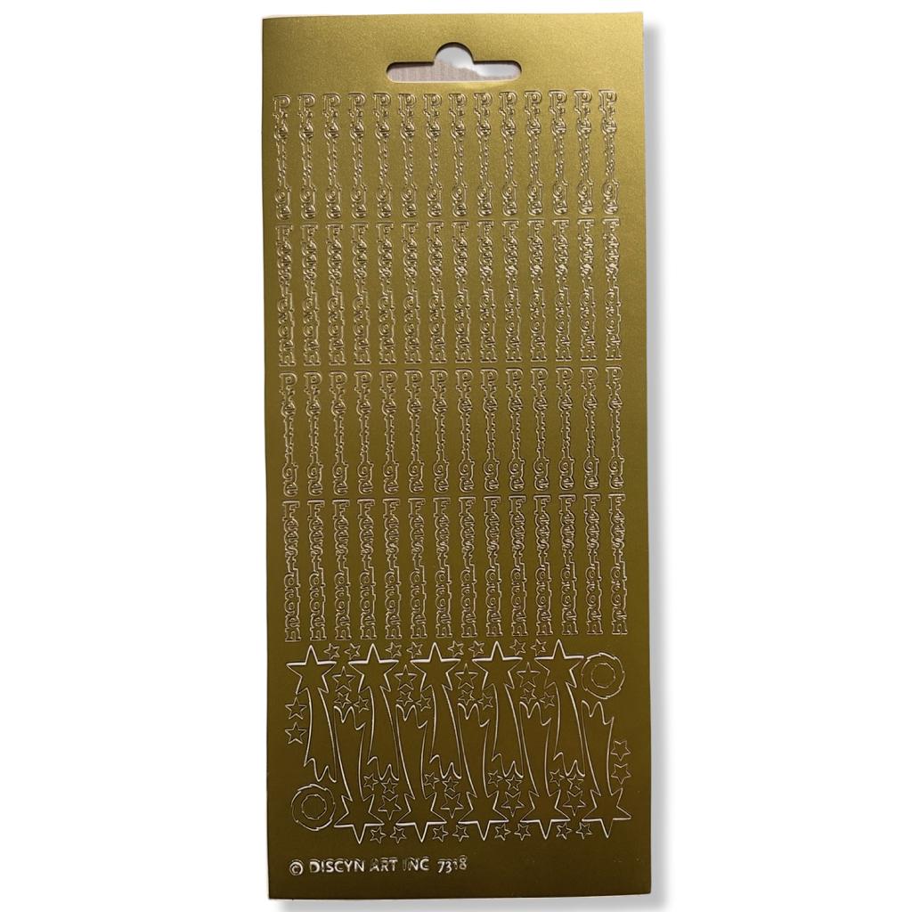 Peel-off stickervel Goud Prettige Feestdagen Peel-off stickervel Goud Prettige Feestdagen