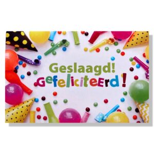 Geslaagd Wenskaart Gefeliciteerd