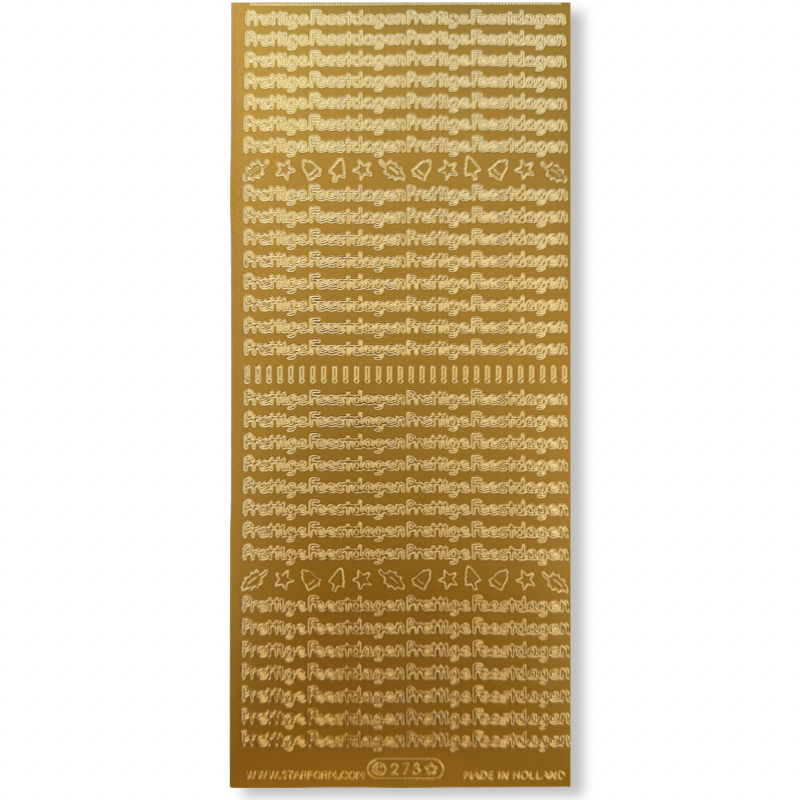 Stickervel Goud Prettige Feestdagen Stickervel Goud Prettige Feestdagen
