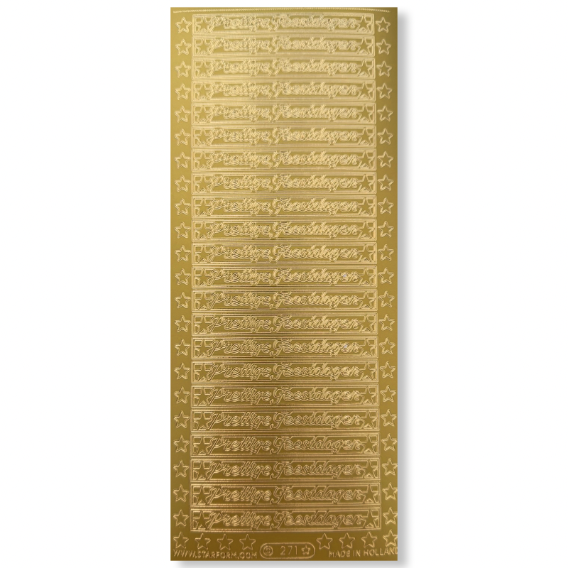 Stickervel Goud Prettige Feestdagen Stickervel Goud Prettige Feestdagen