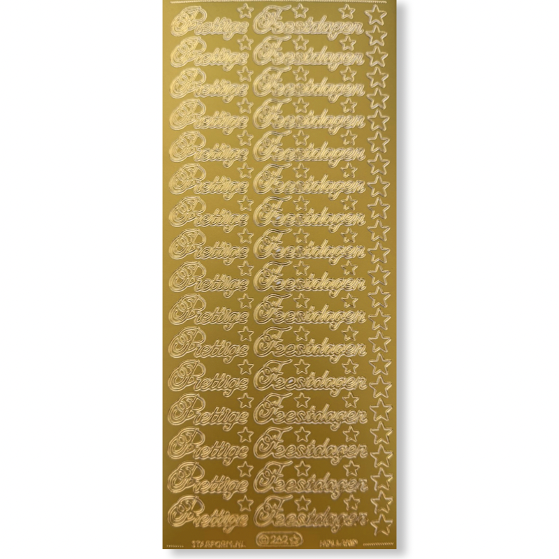 Stickervel Goud Prettige Feestdagen Stickervel Goud Prettige Feestdagen