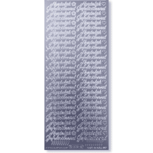 Stickervel Zilver Hartelijk Gefeliciteerd