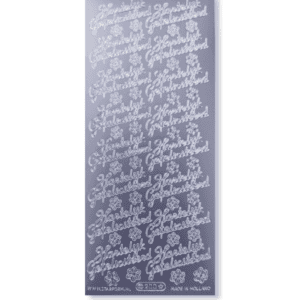 Stickervel Zilver Hartelijk Gefeliciteerd