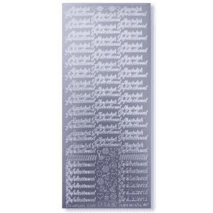 Stickervel Zilver Hartelijk Gefeliciteerd