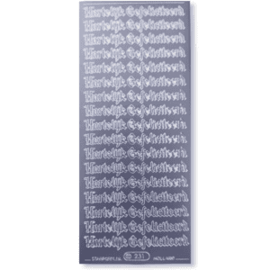 Stickervel Zilver Hartelijk Gefeliciteerd