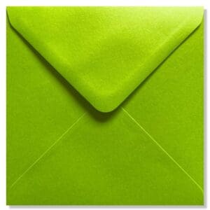 vierkante enveloppen metallic Lime groen