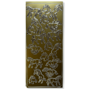 Peel-Off Stickervel Goud Paarden
