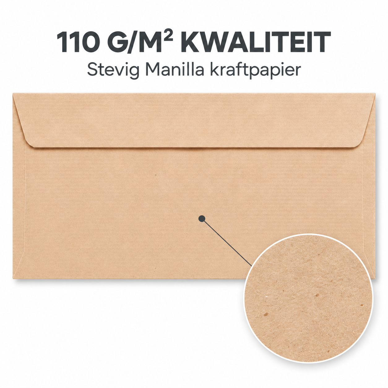 Enveloppen 11x22cm Kraft bruin Enveloppen 11x22cm Kraft bruin