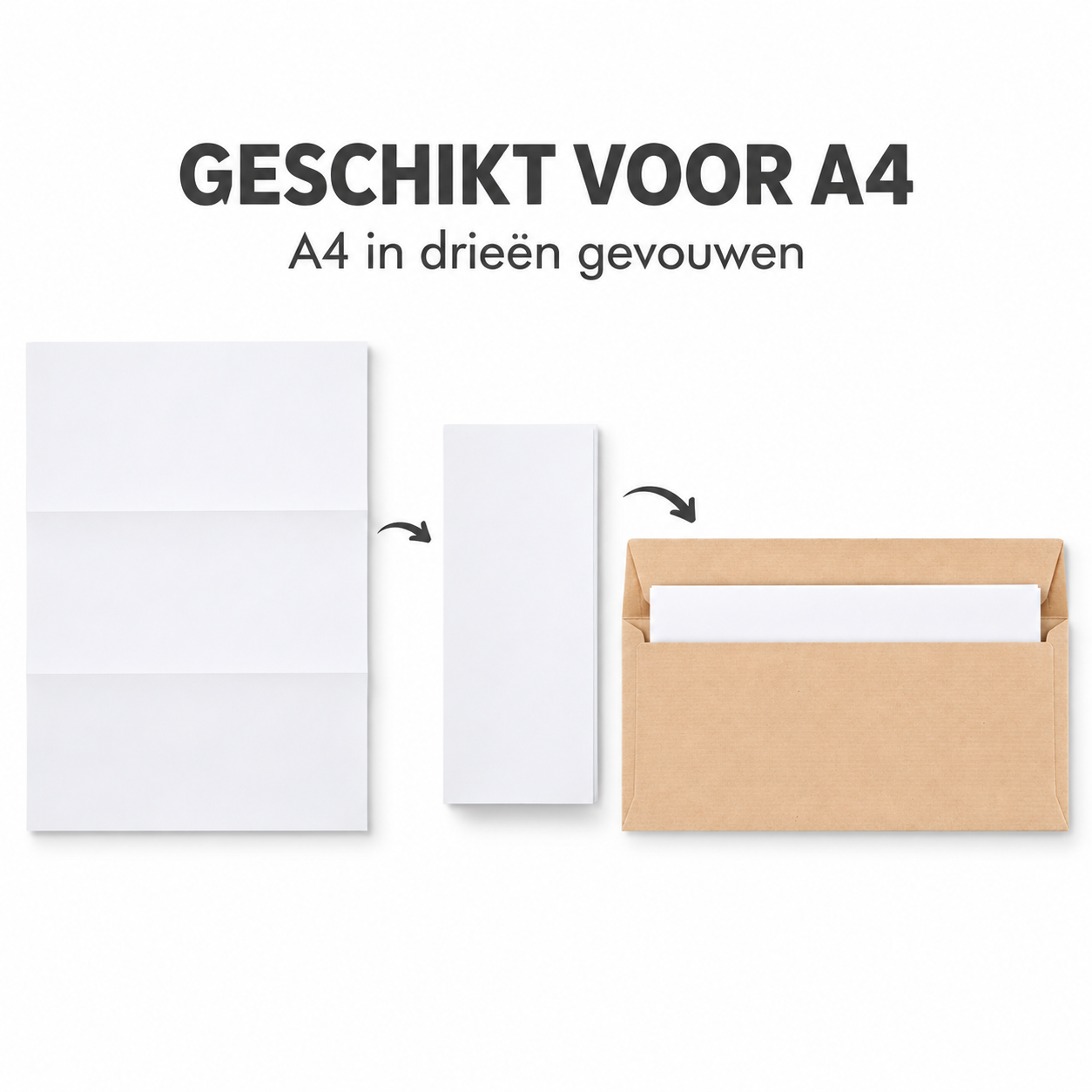 Enveloppen 11x22cm Kraft bruin Enveloppen 11x22cm Kraft bruin