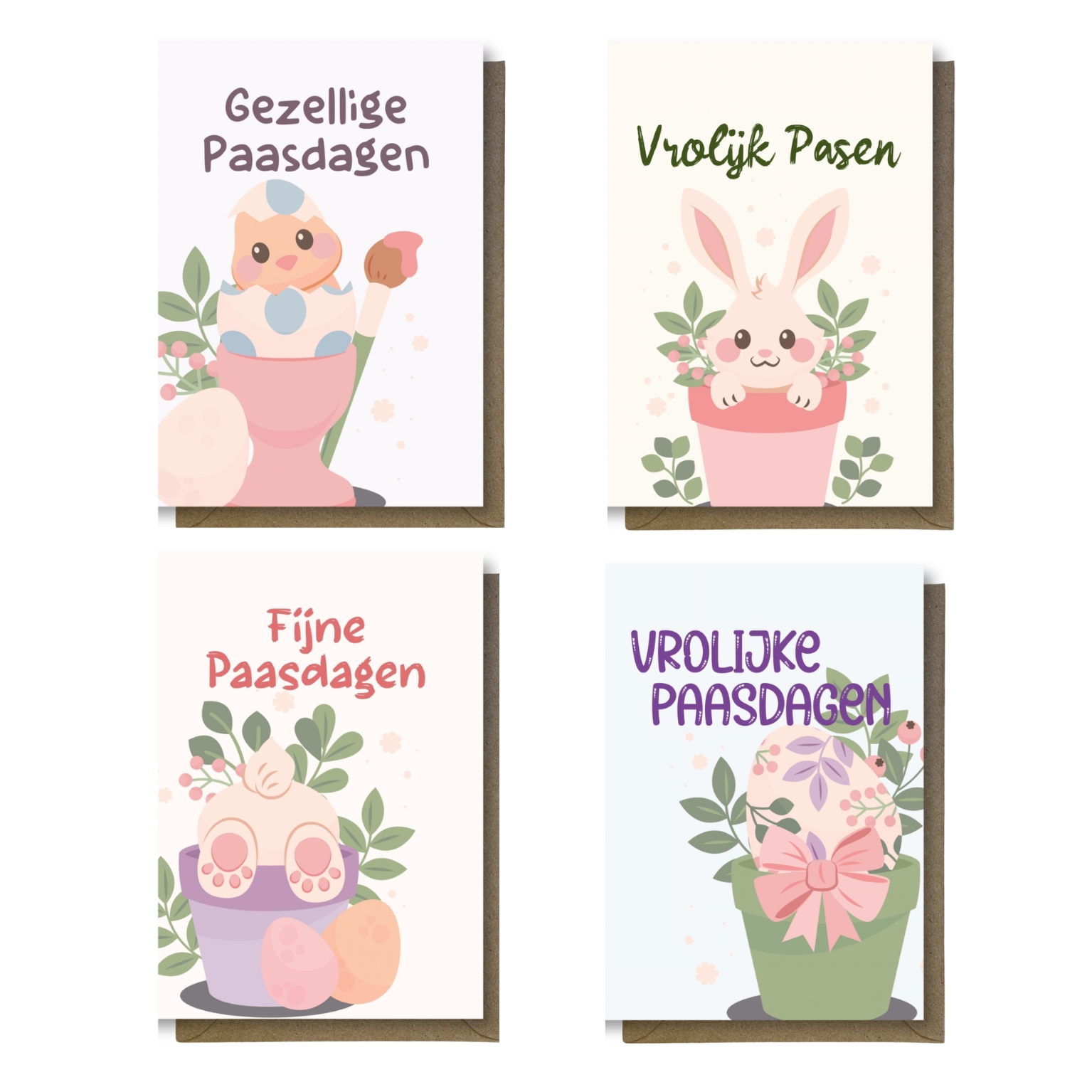 pasen set 2 Vrolijke paaskaarten